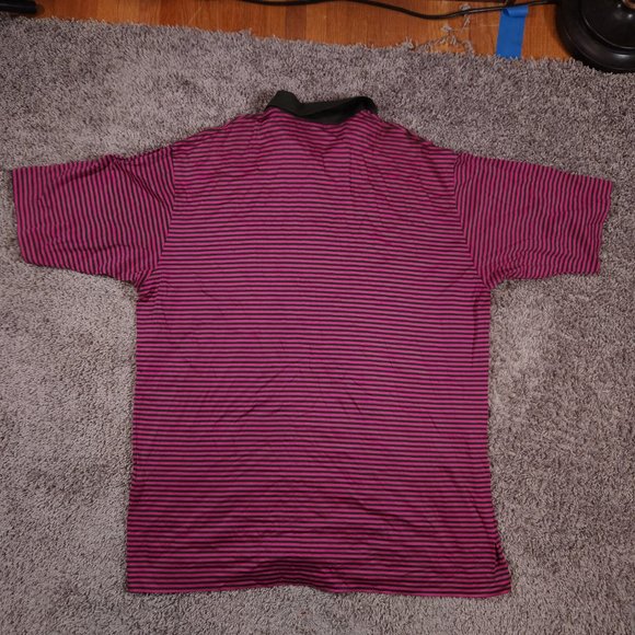 Jeff Rose Polo Shirt Mens XL Pink Stripes Short Sleeves Golfing Pullover Top - Picture 2 of 13